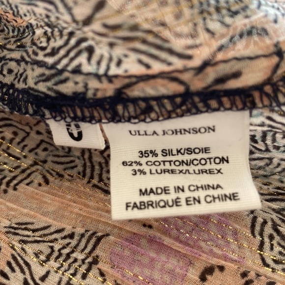 Ulla Johnson Silk-Blend Ruffle Floral Lara Blouse in Ivory, Size 0 - Picture 8 of 14